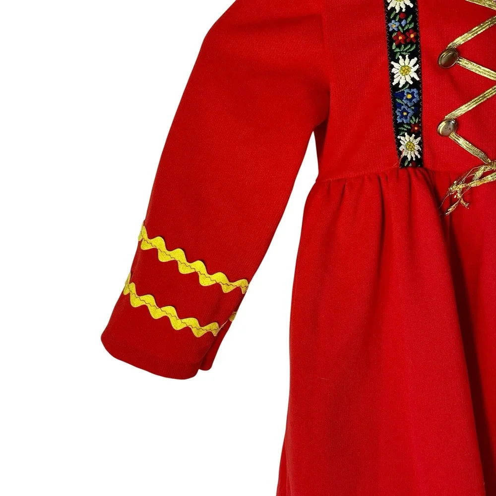 Vtg‎ German Austrian Dirndl Dress Girl's Sz 6x 7 XXS Alpine Edelweiss Folk